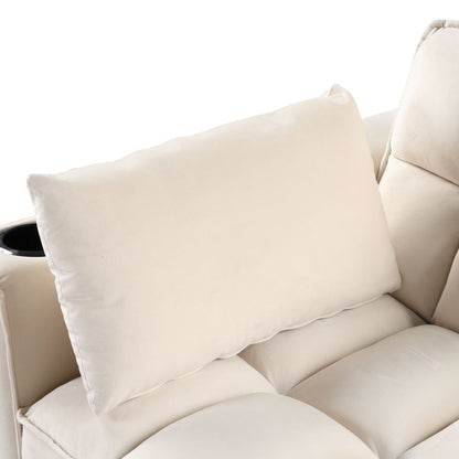 Multi Functional Sofa Bed With Cup Holder And USB Port For Living Room Or Apartments - Milk White
