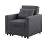Zoey - Convertible Sleeper Chair With Side Pocket - Dark Gray