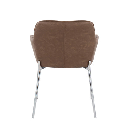 Daniella - Contemporary Dining Chair (Set of 2) - Chrome / Espresso