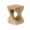 Mgo Twist Shape Side Table With Wood - Like Texture - Natural