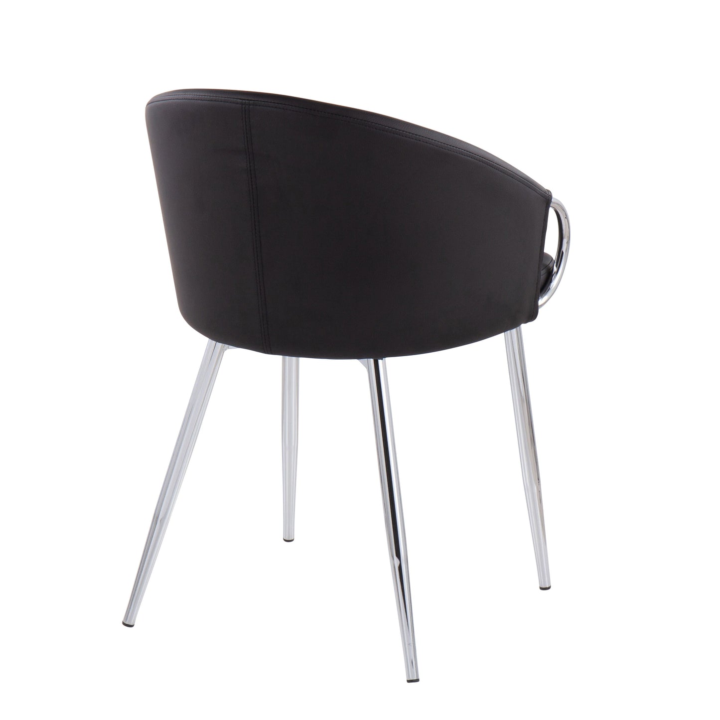 Claire - Contemporary / Glam Chair (Set of 2) - Chrome / Black
