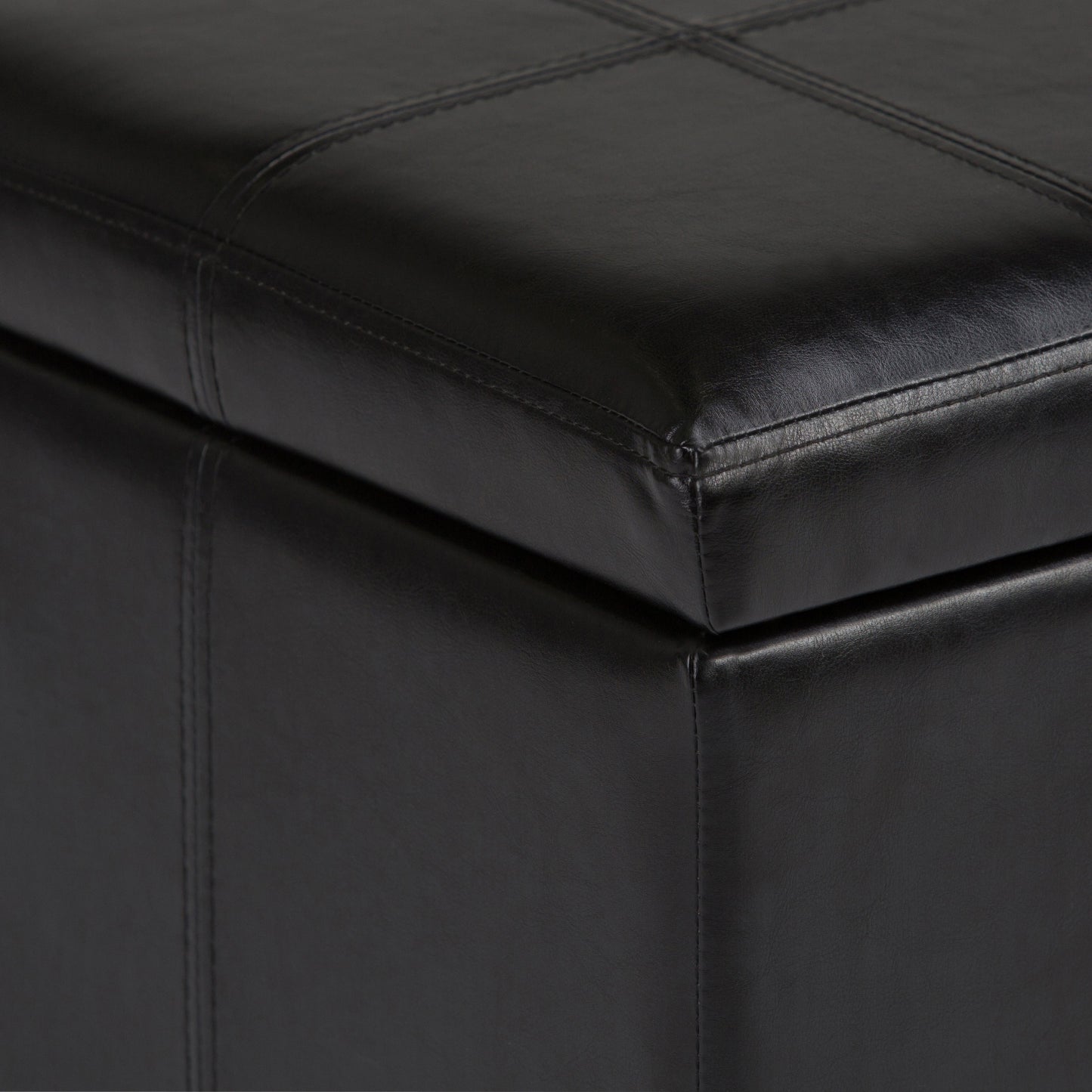 Amelia - Storage Ottoman Bench - Midnight Black