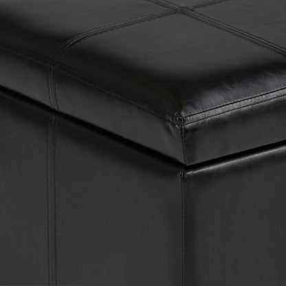 Amelia - Storage Ottoman Bench - Midnight Black