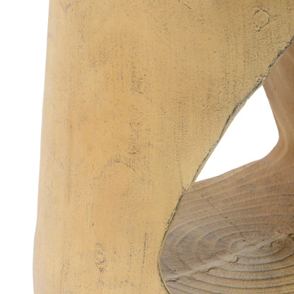Mgo Hollow Side Table With Wood - Like Texture - Natural