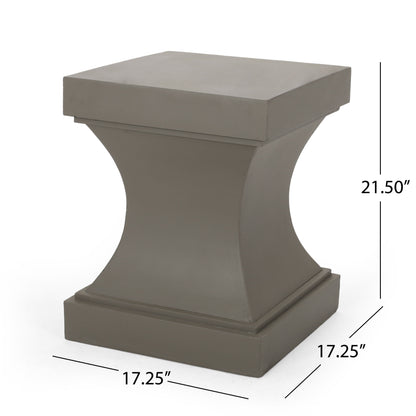 Modern Athena Side Table With Pedestal Design - Light Gray