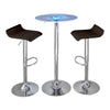 Spyra Ale - 3 Piece Contemporary Adjustable Bar With Light Up Set - Chrome / Clear / Brown