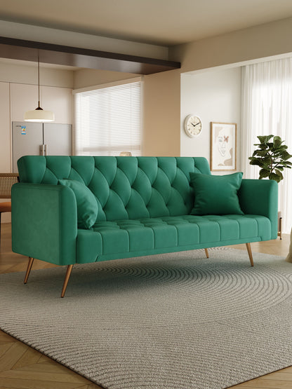 Convertible Double Folding Living Room Sofa Bed - Green