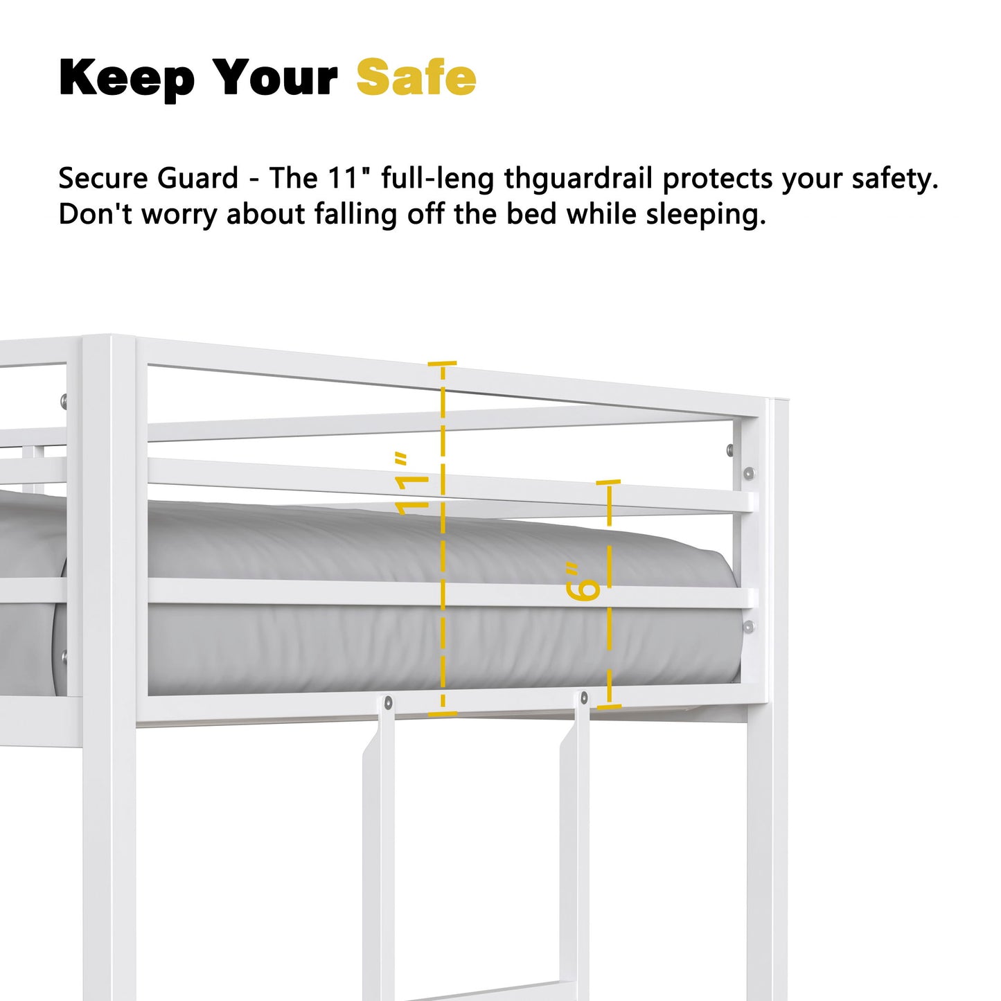 Adam - Twin Over Twin Metal Bunk Bed - White