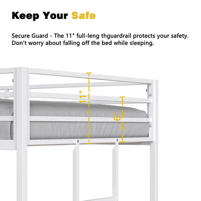 Adam - Twin Over Twin Metal Bunk Bed - White