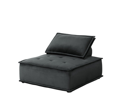 Anna - Velvet 5 Piece Sectional Sofa - Black