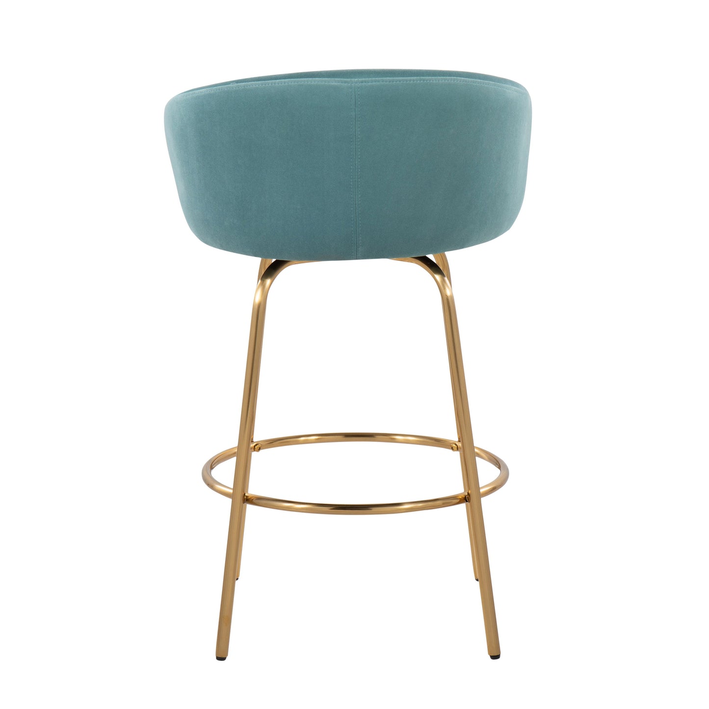 Claire - Contemporary / Glam Counter Stool (Set of 2) - Gold / Light Blue