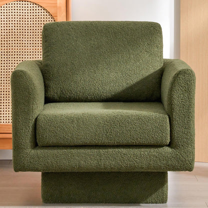 360ÔøΩÔøΩÔøΩÔøΩÔøΩÔøΩÔøΩÔøΩÔøΩÔøΩÔøΩÔøΩÔøΩÔøΩÔøΩ Modern Swivel Accent Chair Round Armchair, Thick Padded Single Lounge Sofa Upholstered Comfy - Green