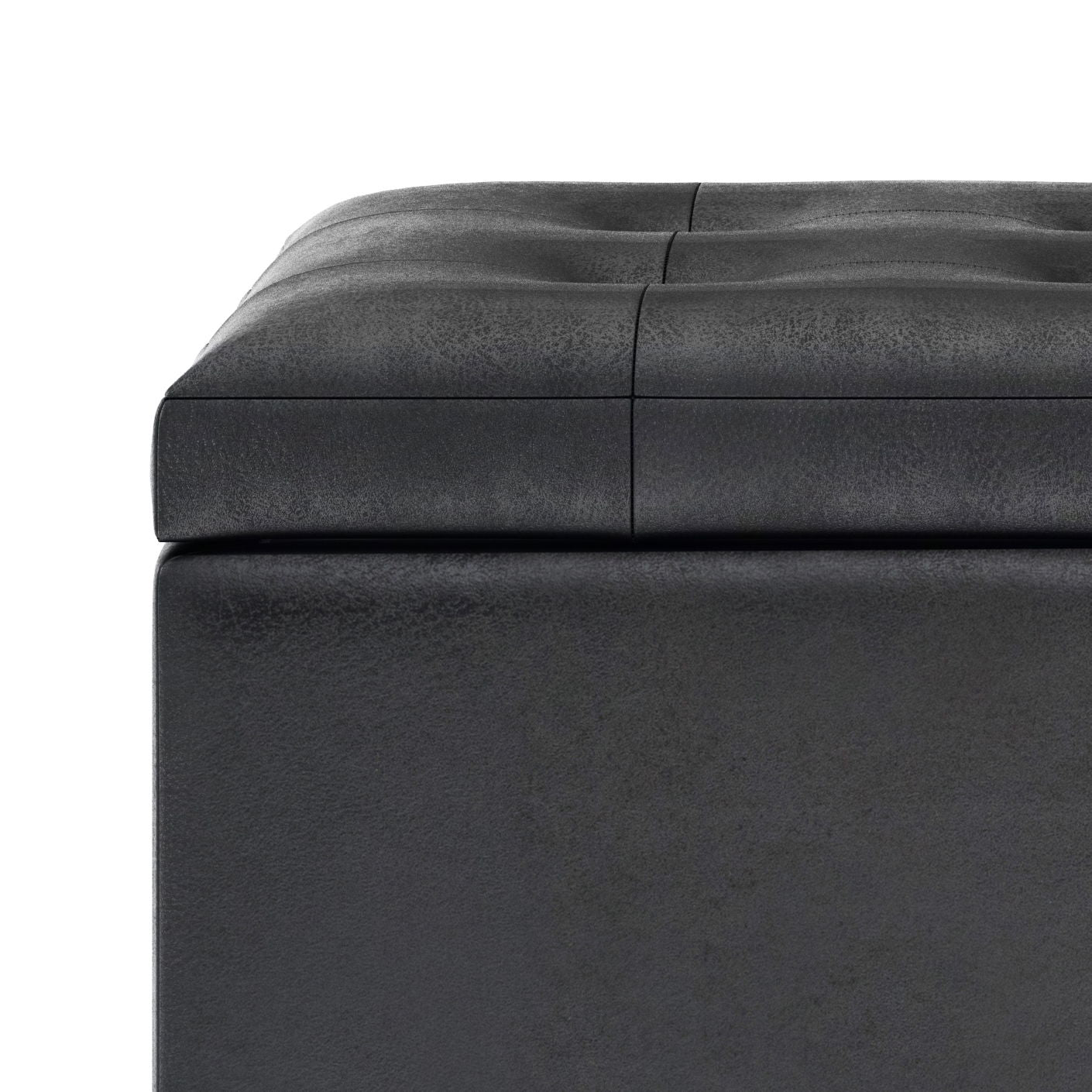 Cosmopolitan - Storage Ottoman - Distressed Black