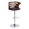 Cosi - Mid-Century Modern Adjustable Barstool With Swivel With Rounded Rectangle Footrest (Set of 2) - Chrome / Brown