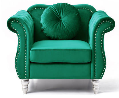 Chic Transitional Chair - Green