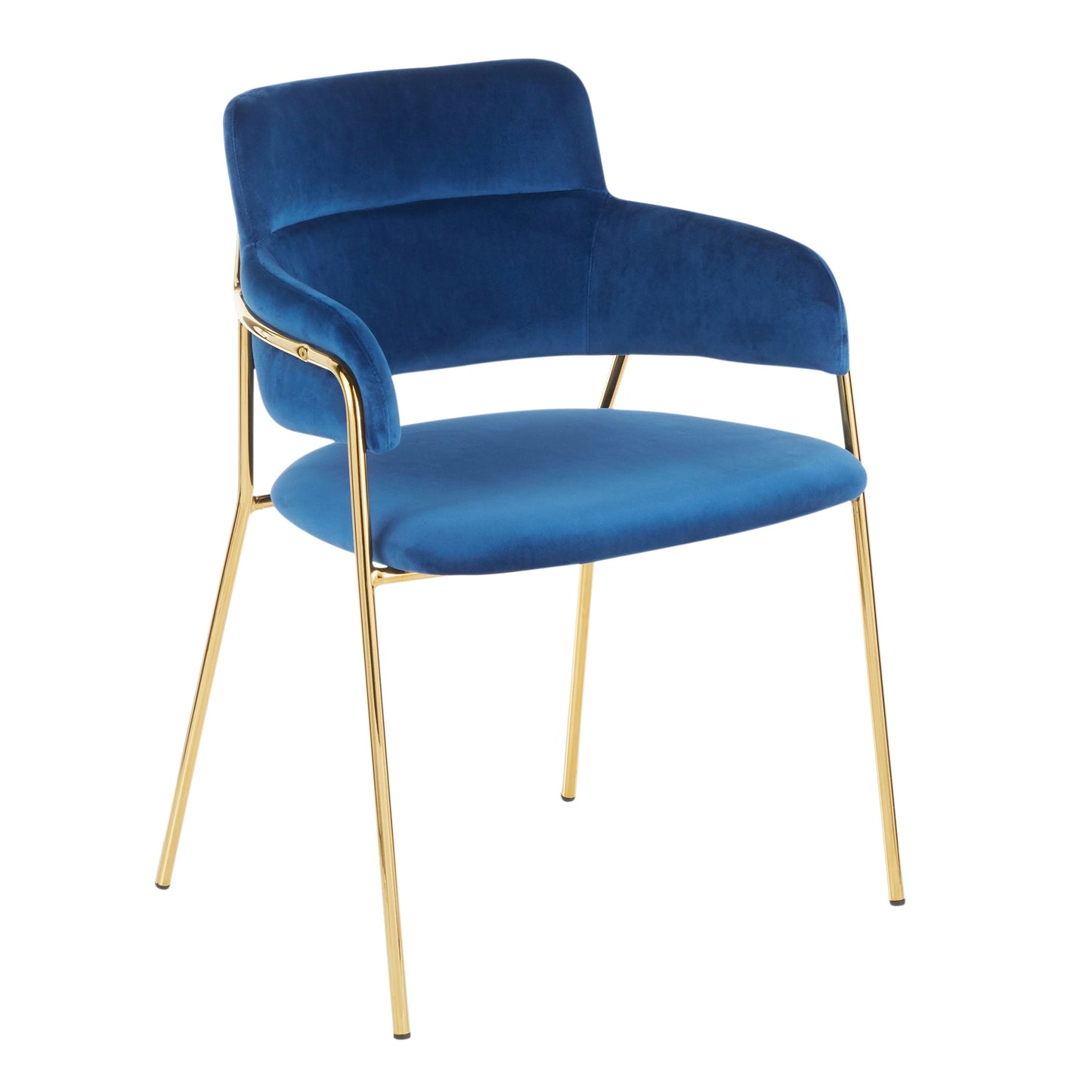 Napoli - Contemporary Chair (Set of 2) - Gold / Blue
