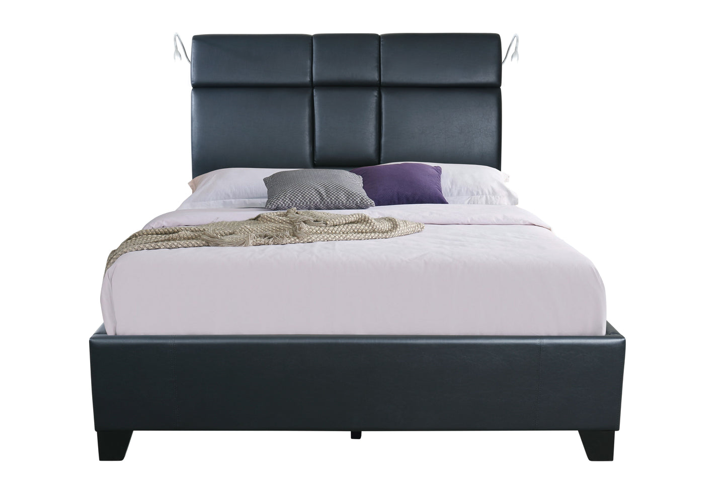 King Music Bed Touch Lighting Bluetooth Sound Beverage Tray - Black