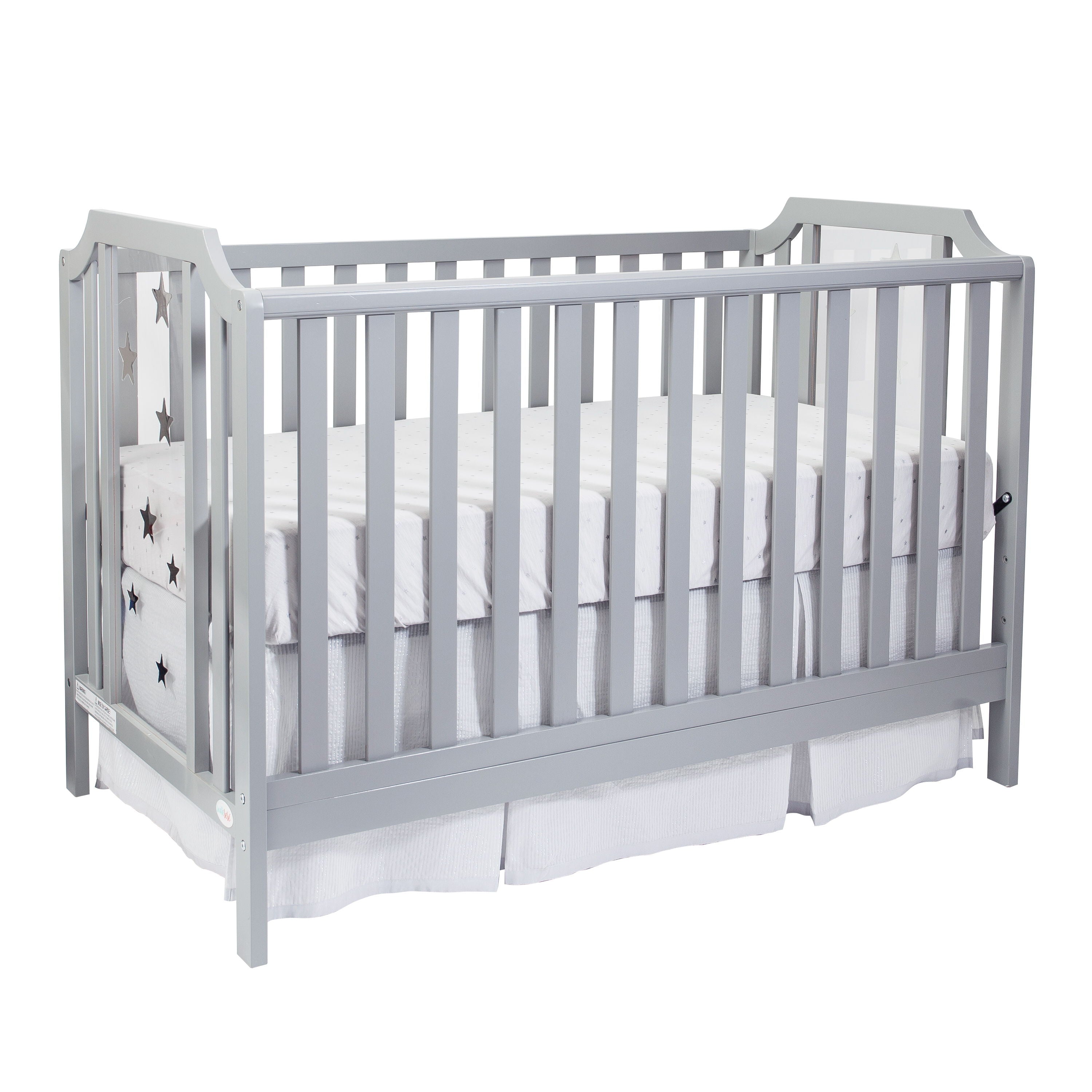 Celeste - 3 In 1 Convertible Island Crib - Light Gray
