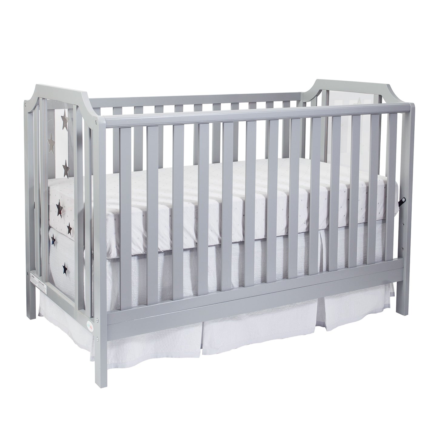 Celeste - 3 In 1 Convertible Island Crib - Light Gray