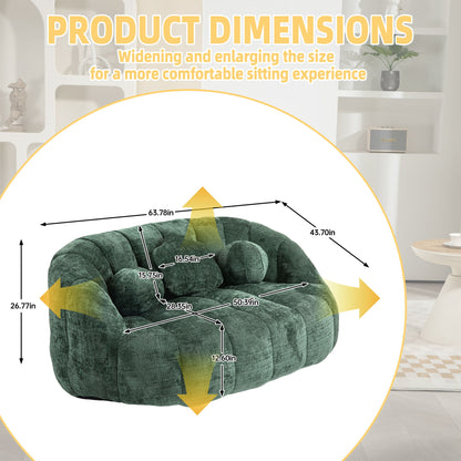 Bean Bag Sofa Lazy Sofa Durable Comfort Lounger High Back Bean Bag Chair Couch For Adults And Kids - Emerald