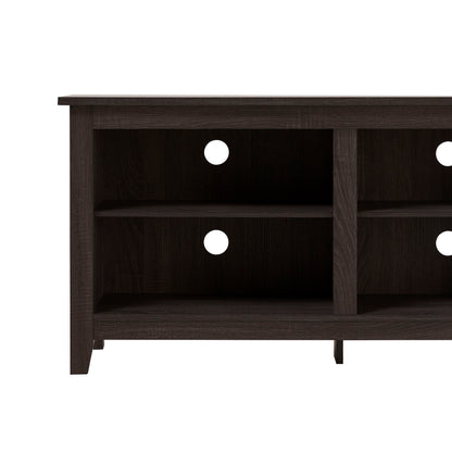 Modern Transitional 3 Shelf Open Storage 70" TV Stand For 80" TVs - Charcoal