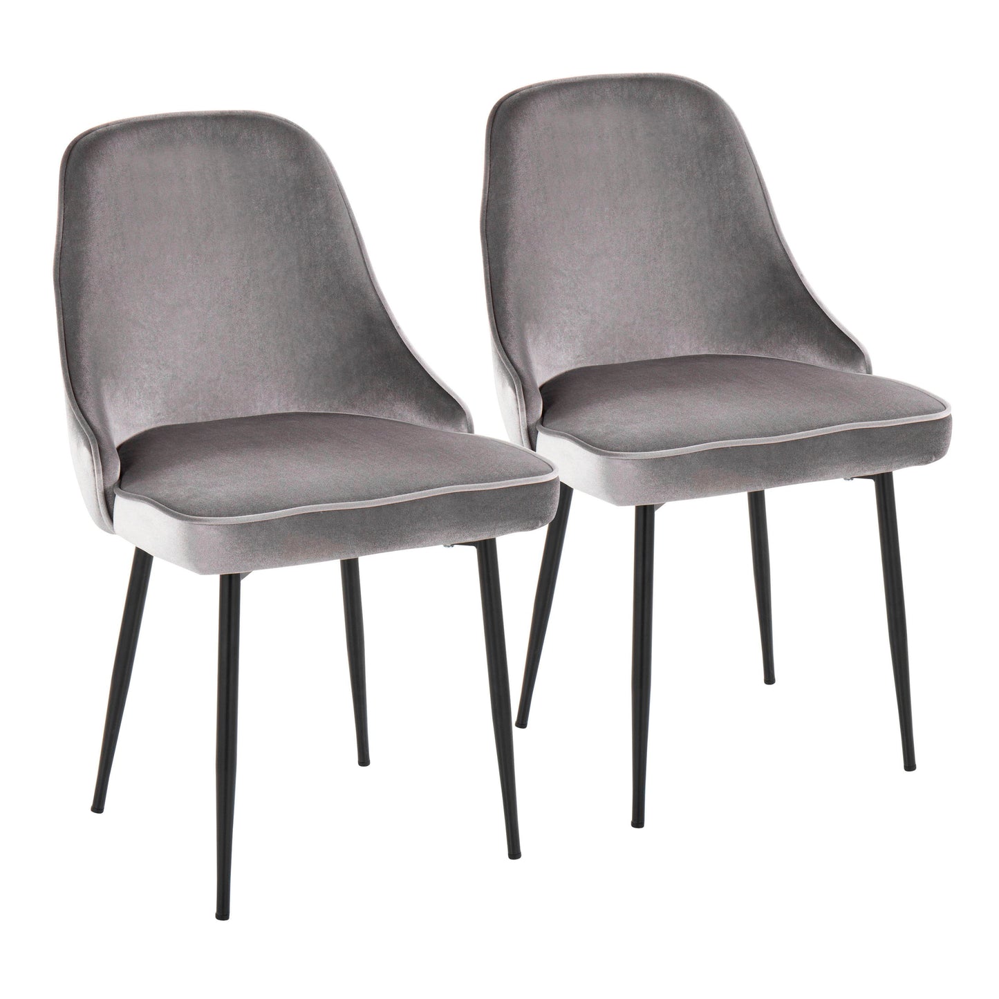Marcel - Contemporary Dining Chair (Set of 2) - Black / Silver