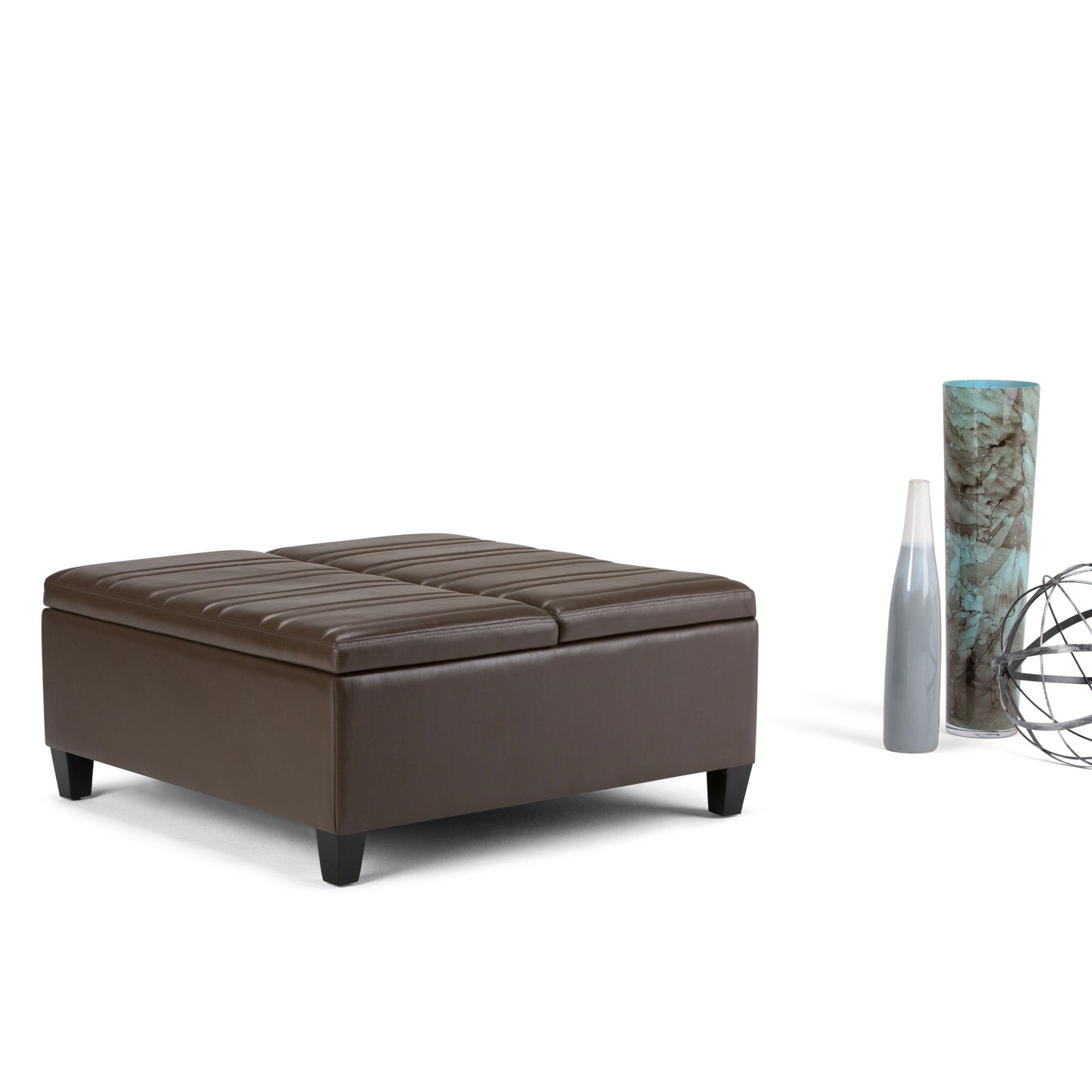 Ellis - Coffee Table Storage Ottoman - Chocolate Brown