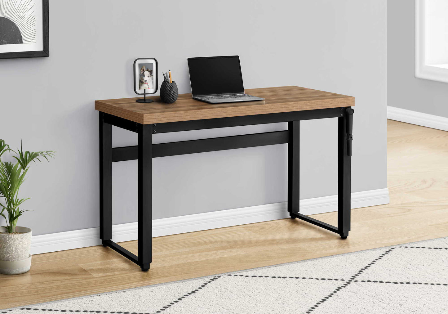 Computer Desk, Home Office, Standing, Adjustable, Laptop, Contemporary & Modern - Brown