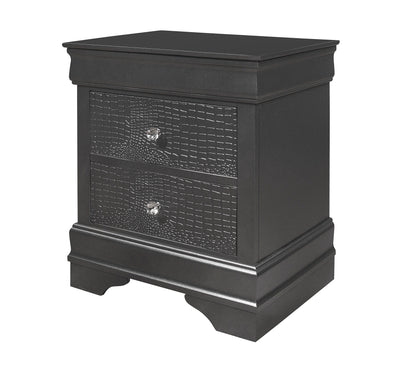 Shaker - Crocodile Metallic Nightstand - Gray