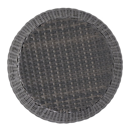 Outdoor Wicker Patio Side Table - Gray