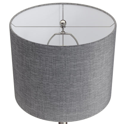 Lenuxe - Contemporary Table Lamp (Set of 2) - Nickel / Gray