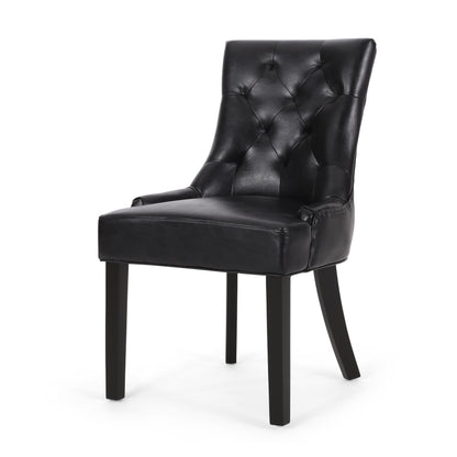 Cheney - Dining Chair (Set of 2) - Contemporary Style With Tufted Diamond Stitching - Black