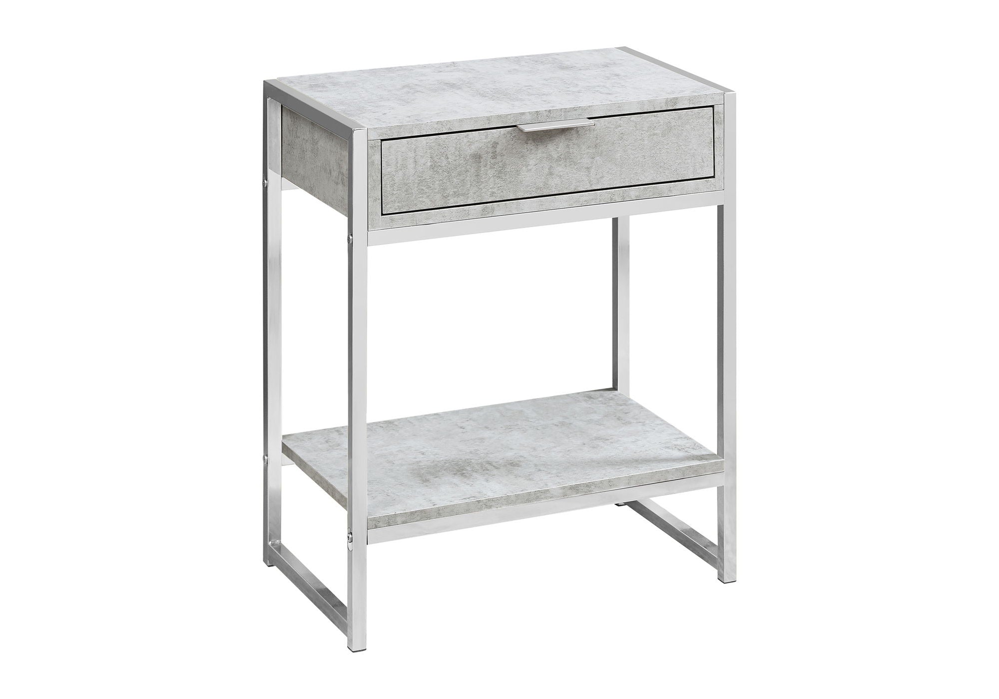 Accent Side Table, Storage Drawer, Contemporary And Modern - Gray
