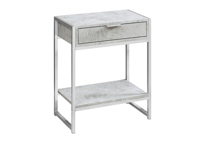 Accent Side Table, Storage Drawer, Contemporary And Modern - Gray