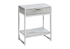 Accent Side Table, Storage Drawer, Contemporary And Modern - Gray