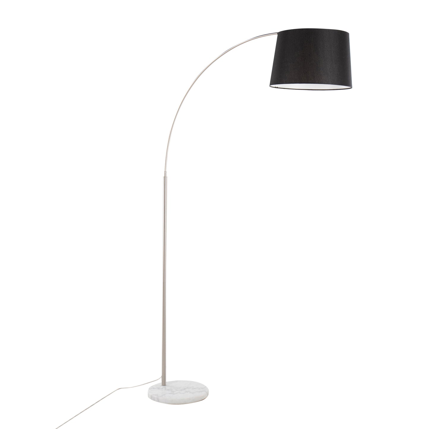 March - Contemporary Floor Lamp - Nickel / Black