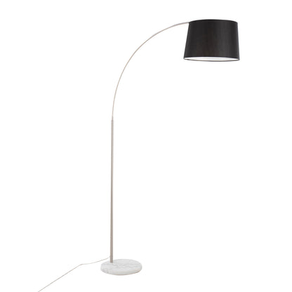 March - Contemporary Floor Lamp - Nickel / Black