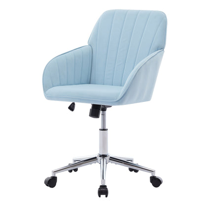 Adjustable Office Chair, Home Bedroom, Ergonomic Swivel Chair, Backrest Seat, Comfortable For Long Sitting - Baby Blue