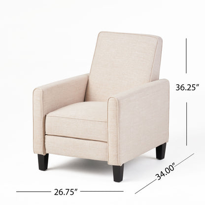Linen Push Back Chair For Elegant Home - Light Beige
