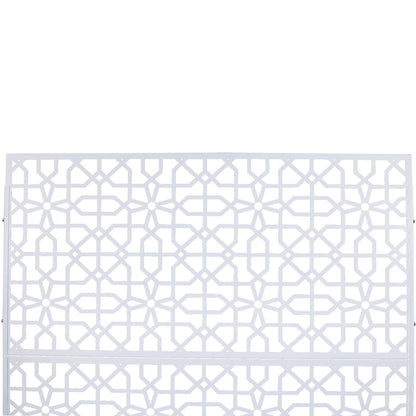 Outdoor & Indoor Metal Privacy Screen Freestanding Decorative Privacy Screen - White