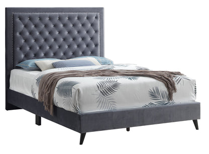 Queen Bed Classic Design - Gray