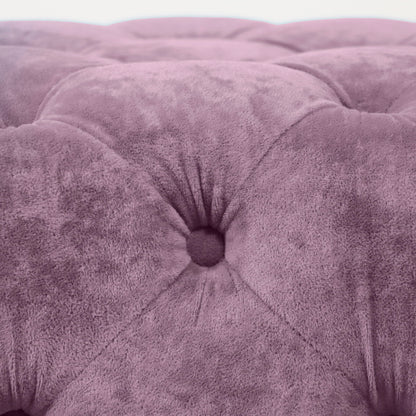 Modern Velvet Upholstered Ottoman, Exquisite Small End Table, Soft Foot Stool, Dressing Makeup Chair, Comfortable Seat For Living Room, Bedroom, Entrance - Purple