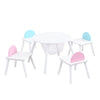 Children's Panel Table With 4 Chairs - White