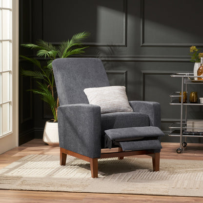 Wide Hand Manual Club Recliner - Charcoal