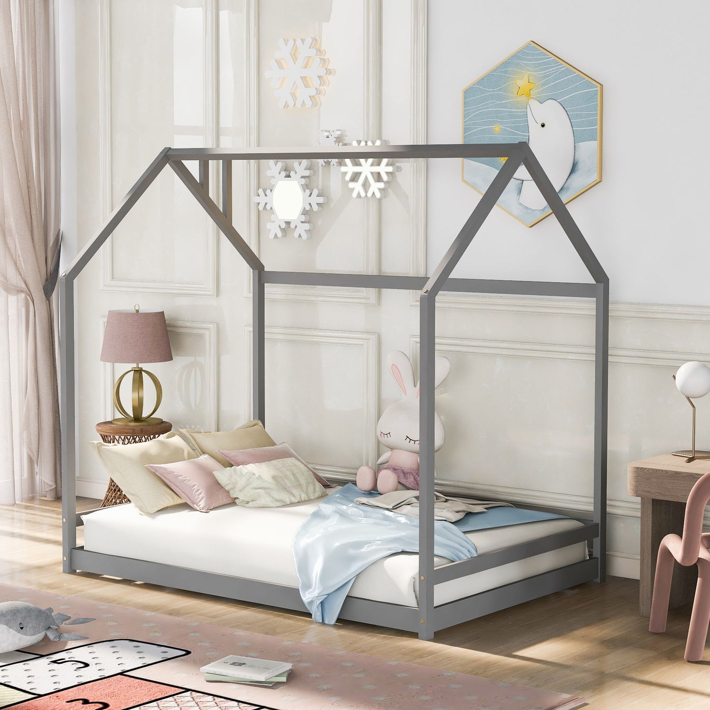 Full Size Playhouse Bed - Gray
