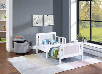 Connelly - Reversible Panel Toddler Bed - White, Rockport Gray