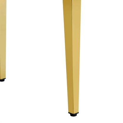 (Set of 4) Backrest Chairs With Gold Metal Legs A Perfect Match, Suitable For Minimalist And Contemporary Home Decor Styles - White / Gold