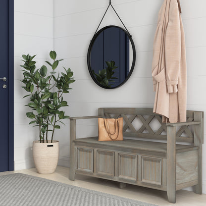 Amherst - Entryway Storage Bench - Distressed Gray