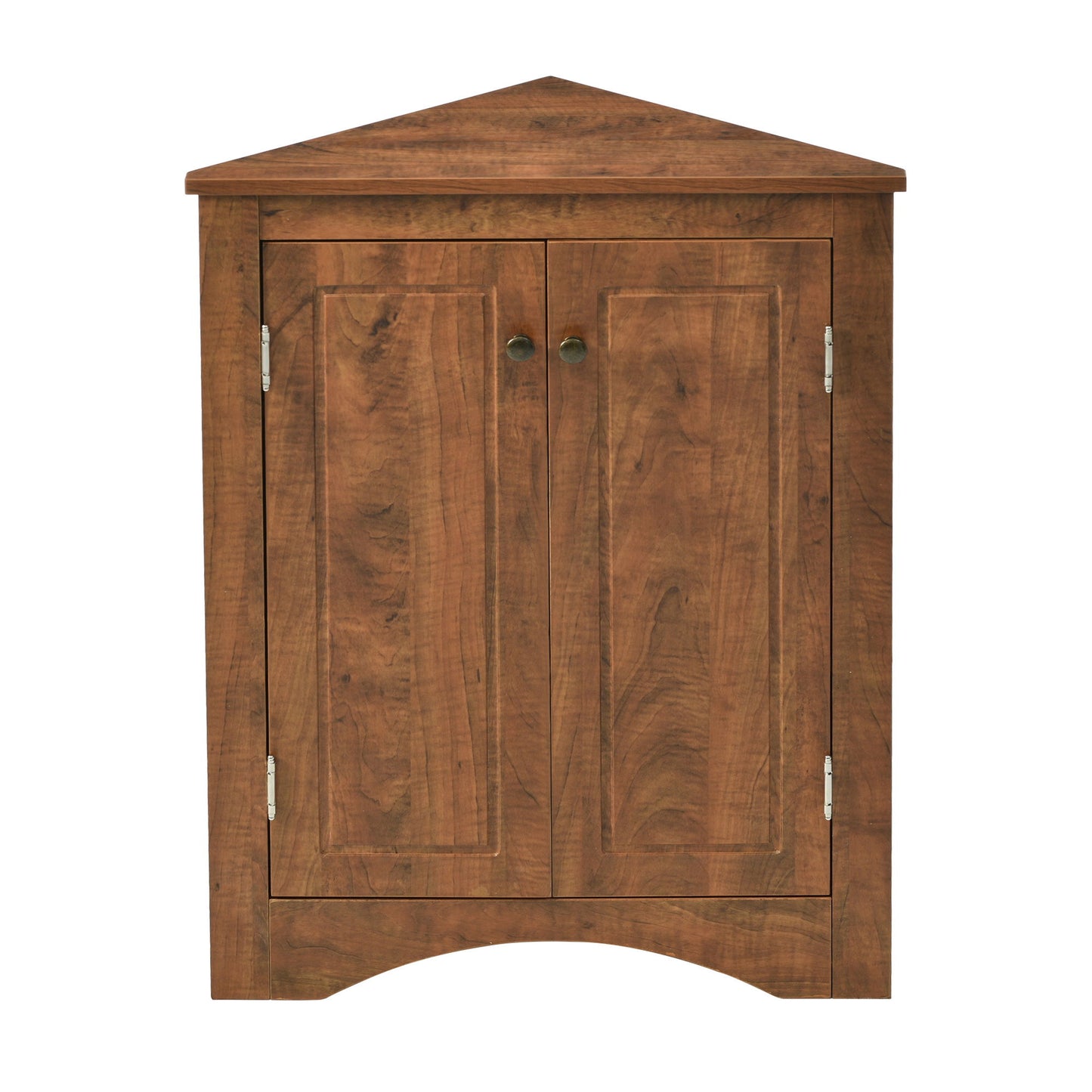 Triangle Bathroom Storage Cabinet With Adjustable Shelves, Freestanding Floor Cabinet For Home Kitchen - Brown