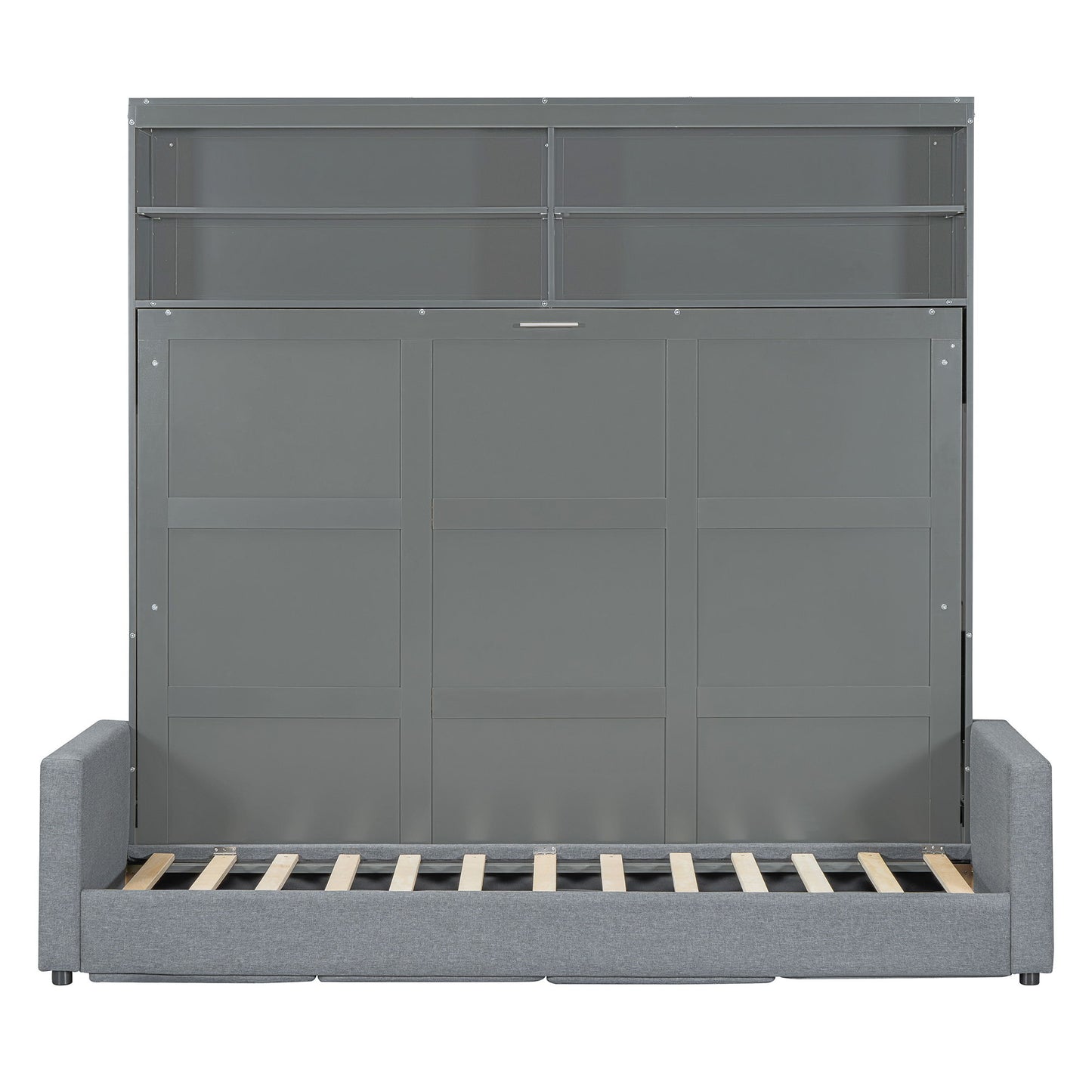 Queen Size Murphy Wall Bed With Sofa - Gray